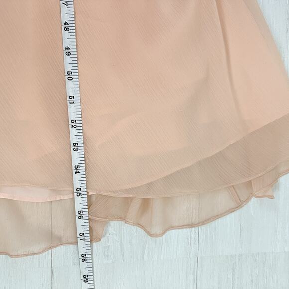 Angelina Faccenda Bridesmaids Gown Size 8 Blush Pink One Shoulder Chiffon Prom - Picture 15 of 16